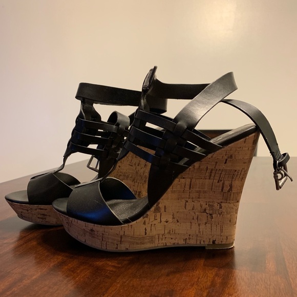 G by Guess Shoes - Guess Black cork wedge heel
